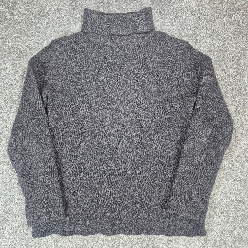 Sundance Champlain‎ Turtleneck Sweater Womens Large Gray Knit Cotton Silk Blend